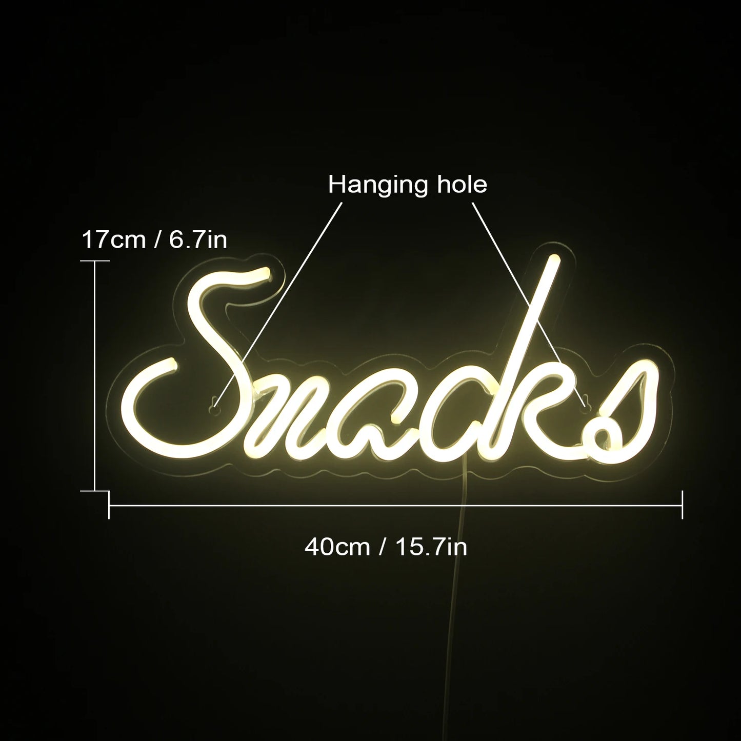 Enseigne LED USB 5V "Snacks" – Économique