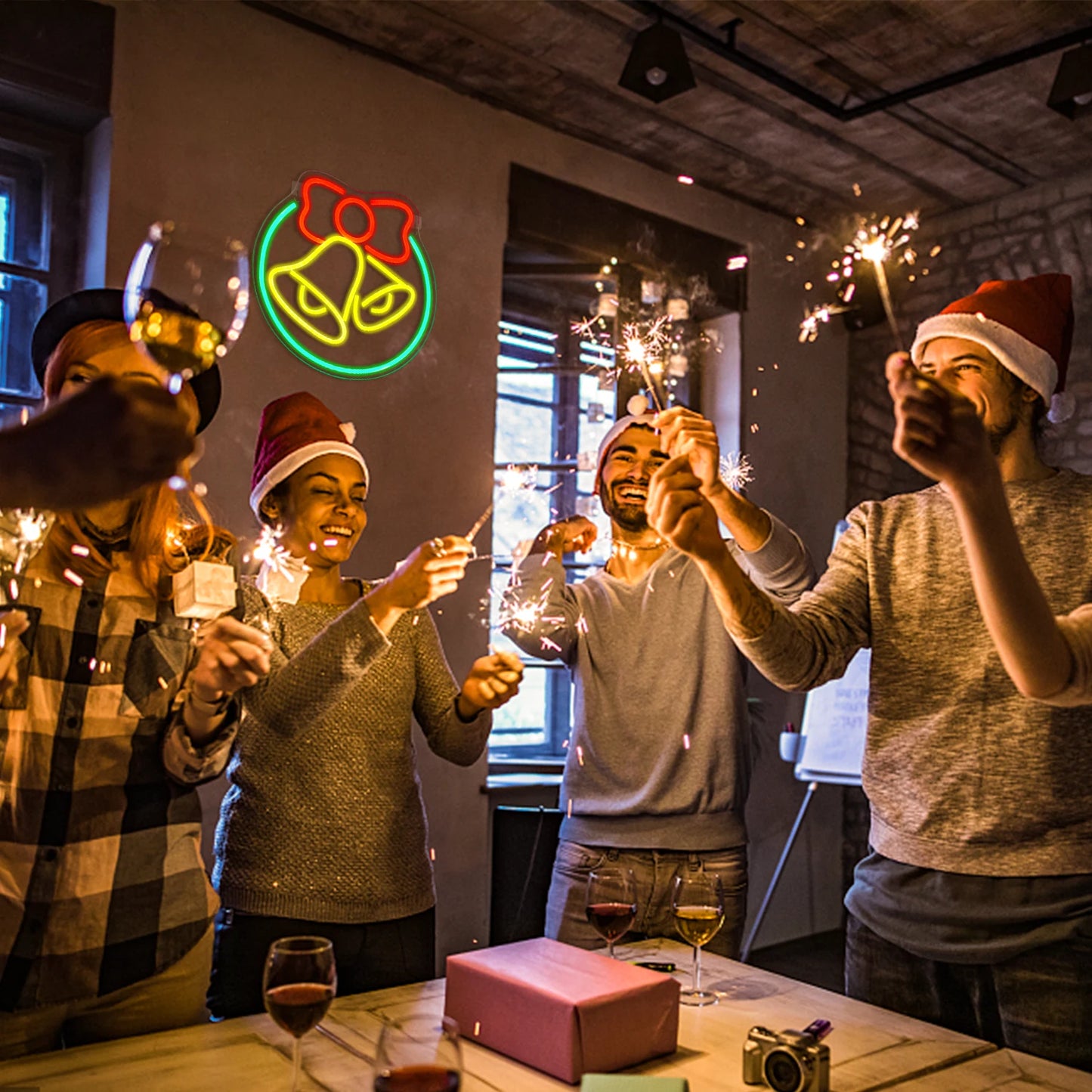 Bell Christmas 5 V USB LED-neoonmärk – eelarvesõbralik