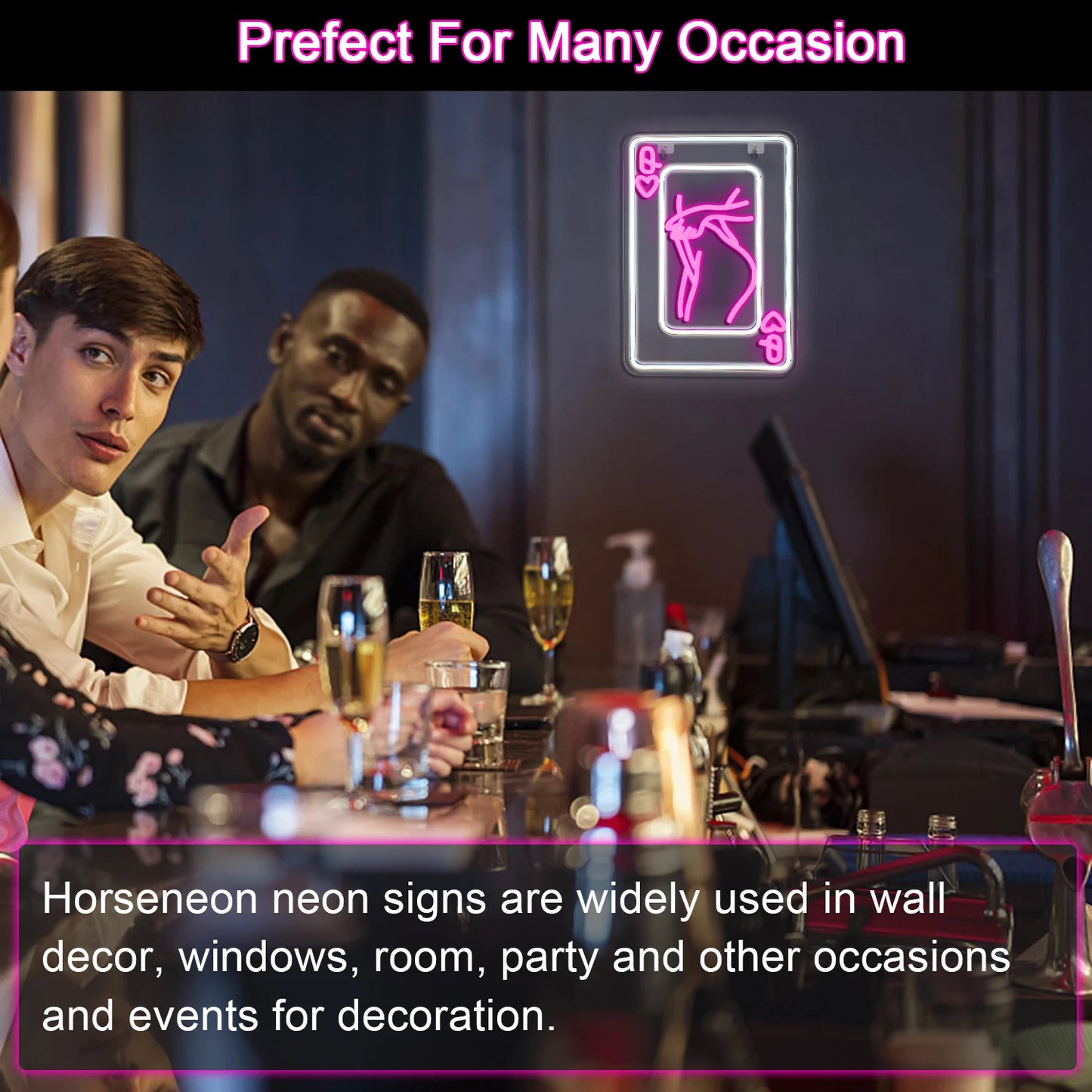 Cartel LED de Dama con Cuerpo de Naipes 5V USB - Económico