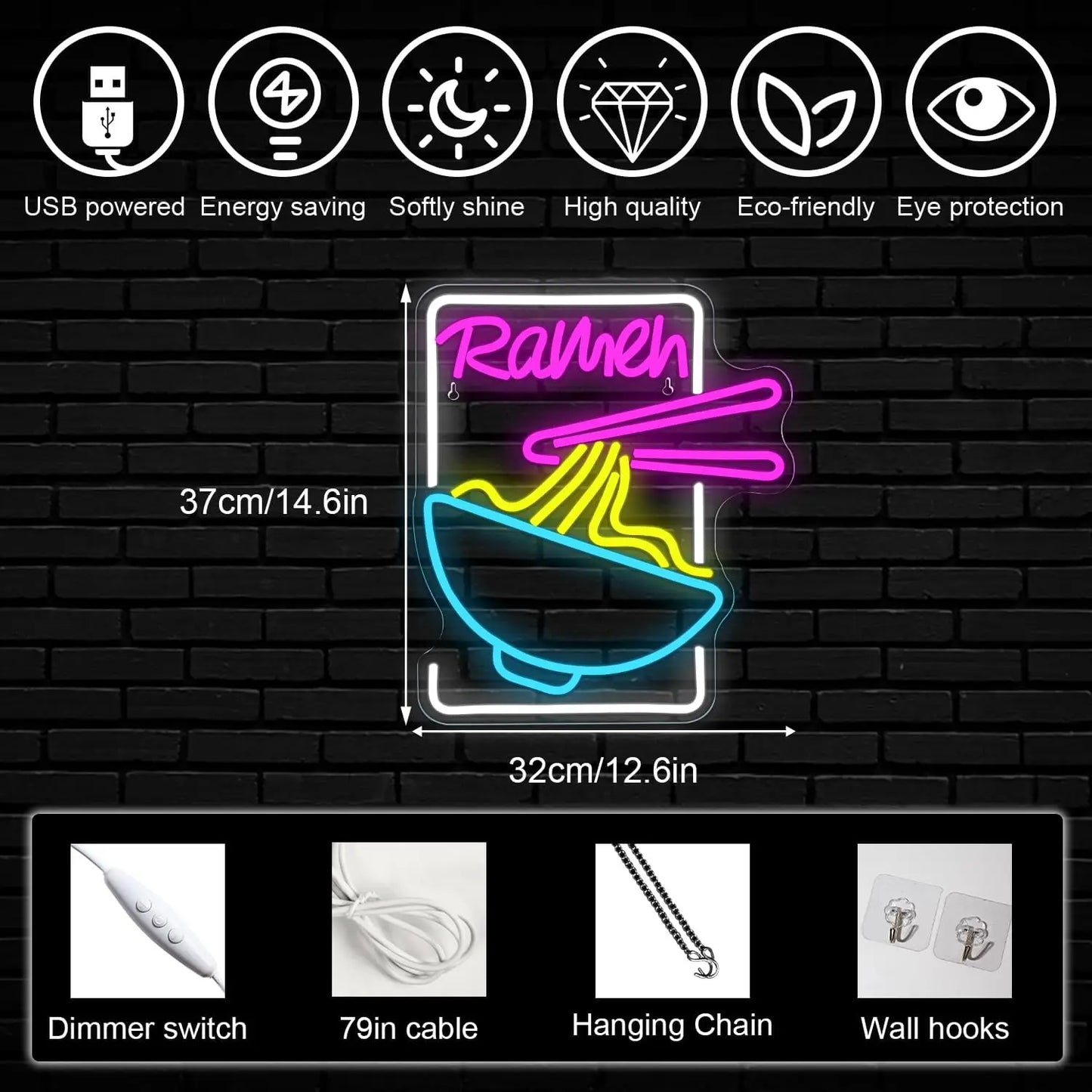 Insegna al neon LED Ramen Time 5V USB - Economica