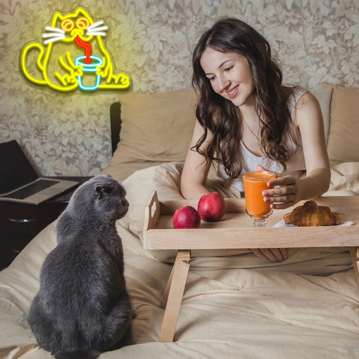 Cartel LED USB de 5V con Diseño de Gato - Económico