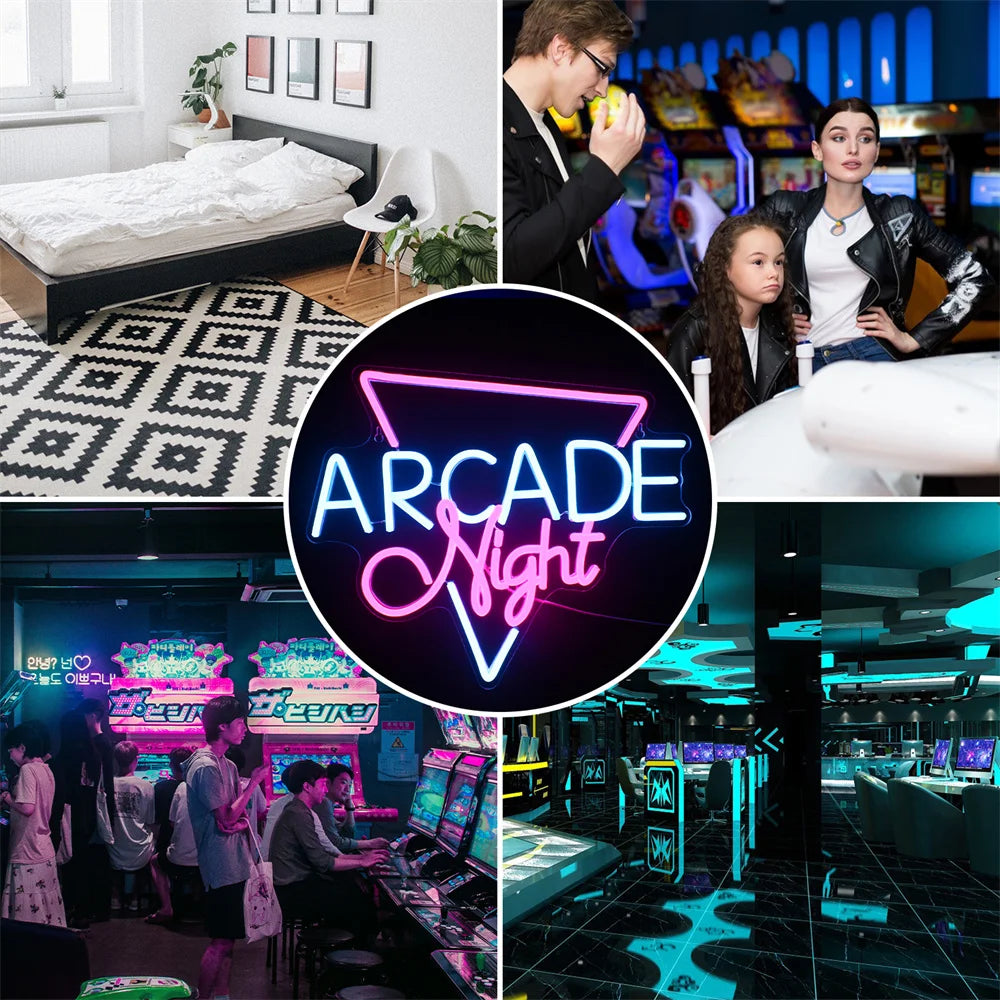 Arcade Night 5 V USB LED-neoonmärk – eelarvesõbralik