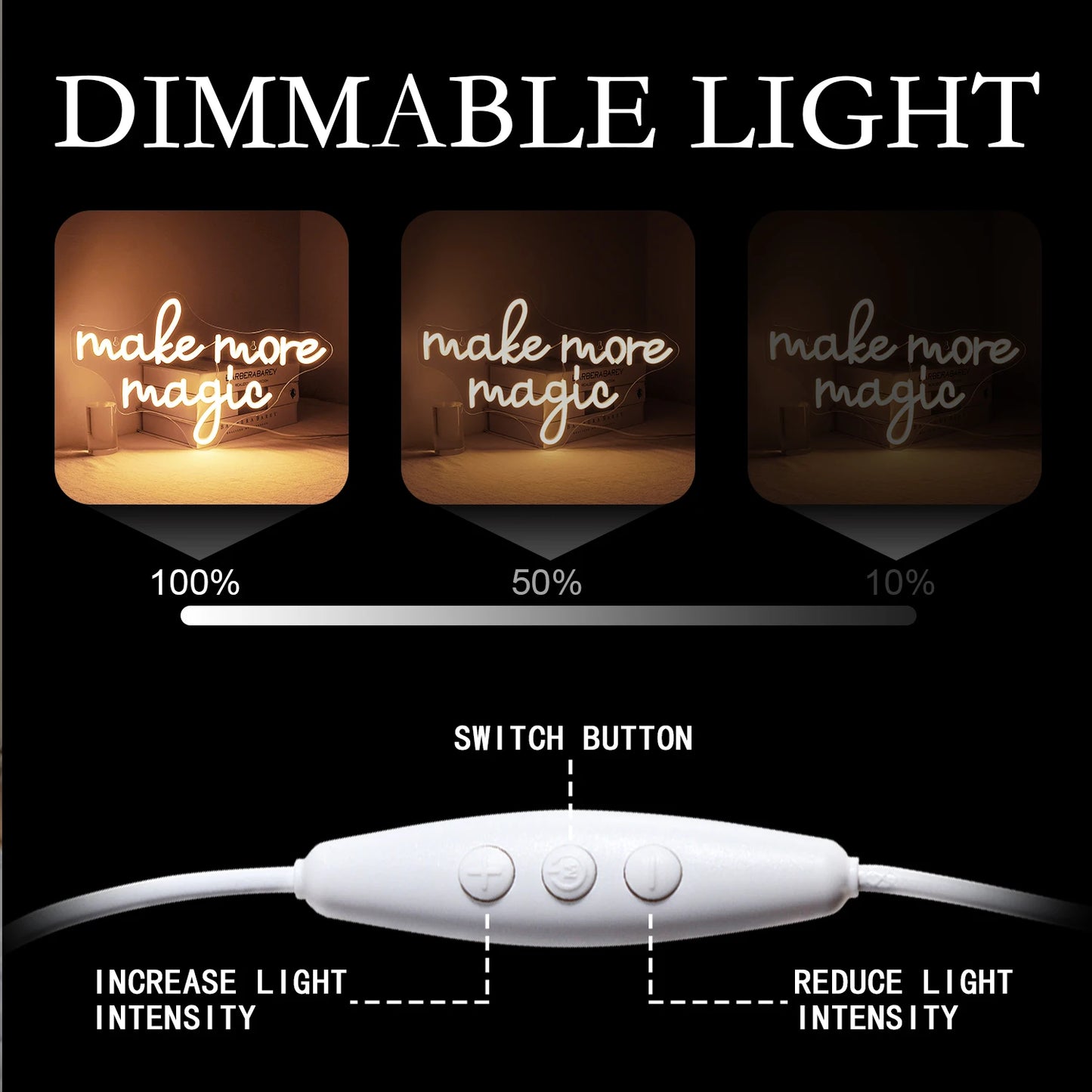 Cartel LED 5V USB "Crea Más Magia" - Económico