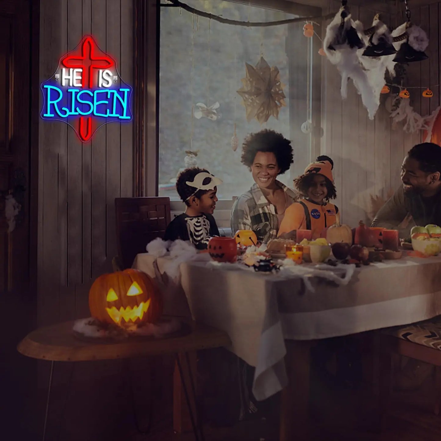 On Zmartwychwstał Halloweenowy 5V USB LED świecący napis - Przyjazny dla budżetu