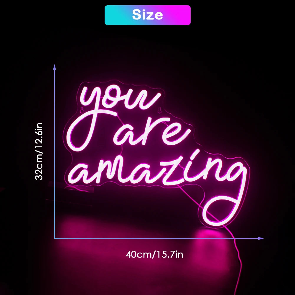 You Are Amazing 5V USB LED Neon Sign - Budget Friendly