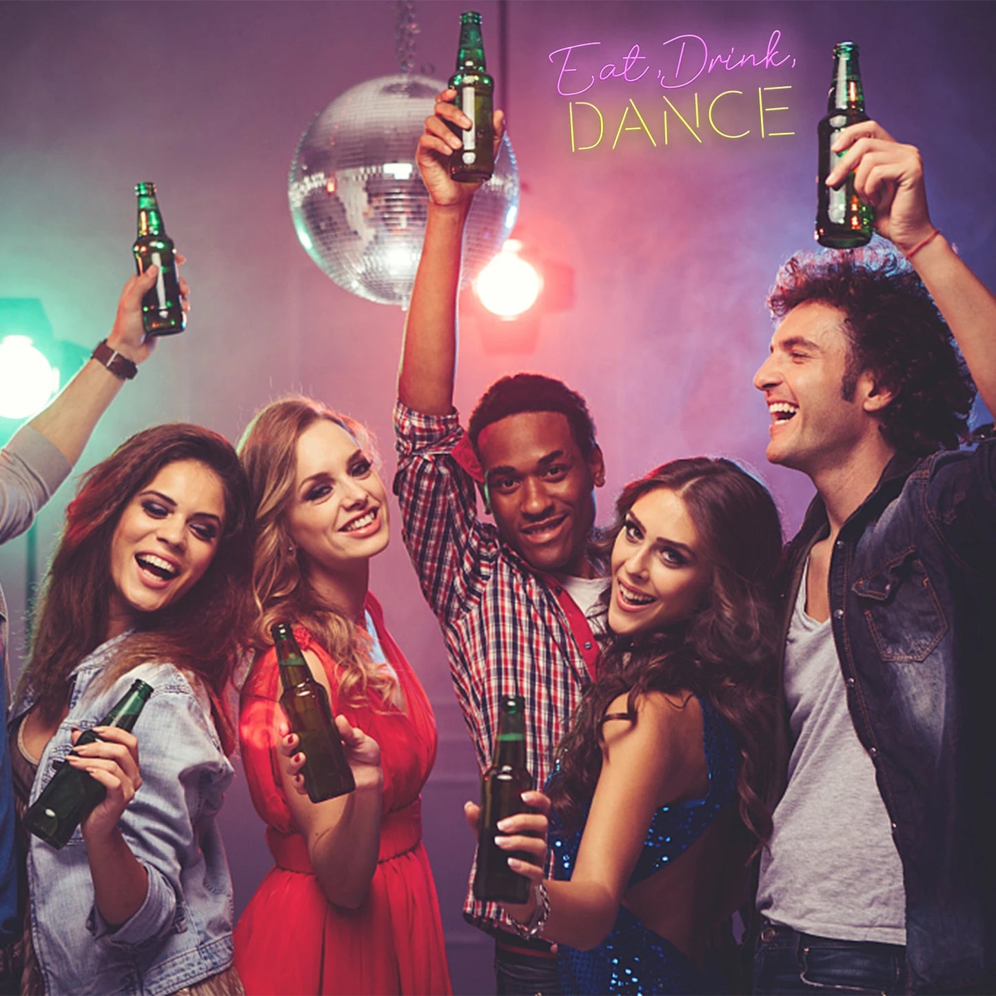 Eat Drink Dance 5 V USB LED neoonmärk – eelarvesõbralik