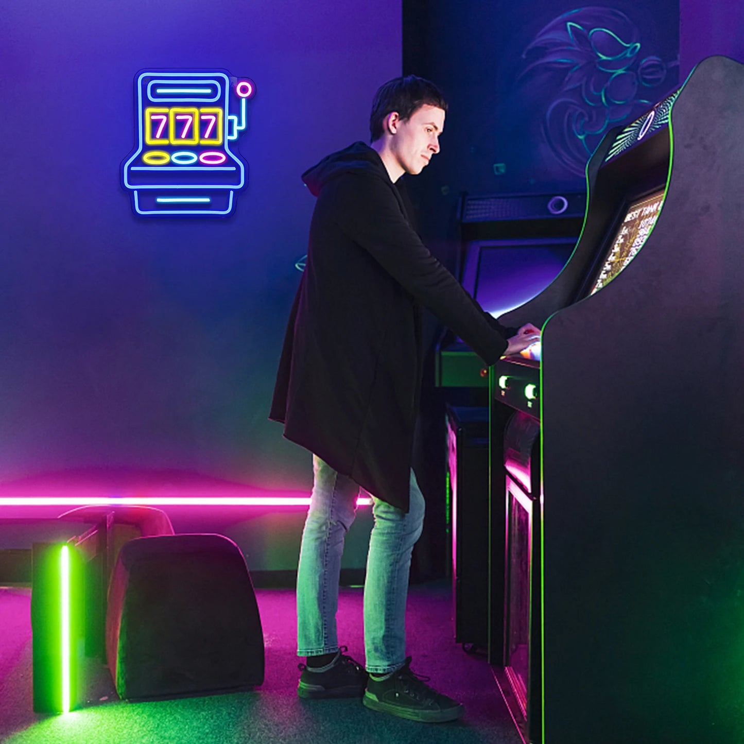 Panou LED USB 5V 777 Game Room - Economic