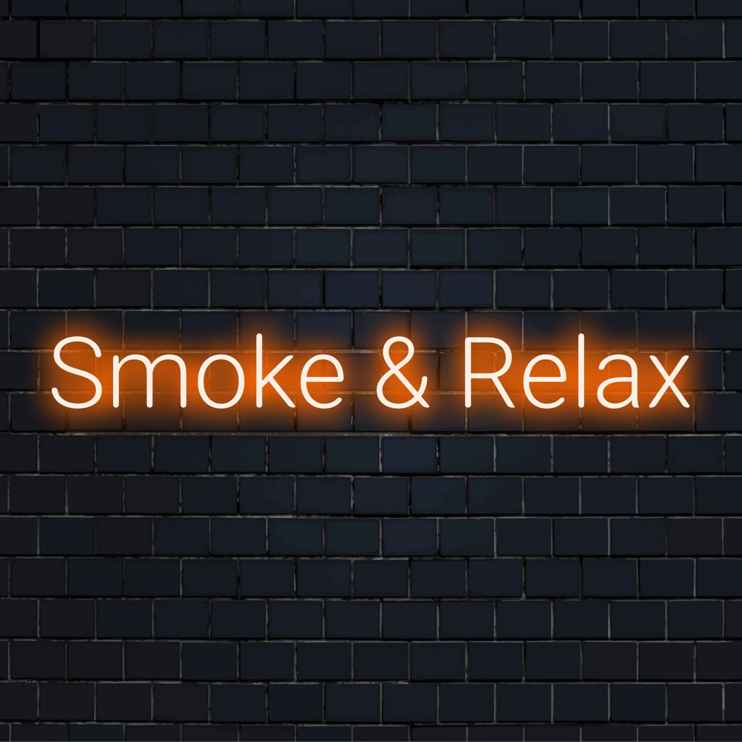 Custom LED neon sign spelling Smoke & Relax in stylish script, perfect neon light decor for a laid-back vibe.