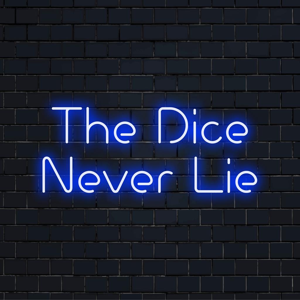 Ζωντανή φωτεινή επιγραφή LED με κομψή σχεδίαση ζαριών, ιδανική για μοναδική διακόσμηση τοίχων και εντυπωσιακές ελαφριές πινελιές.