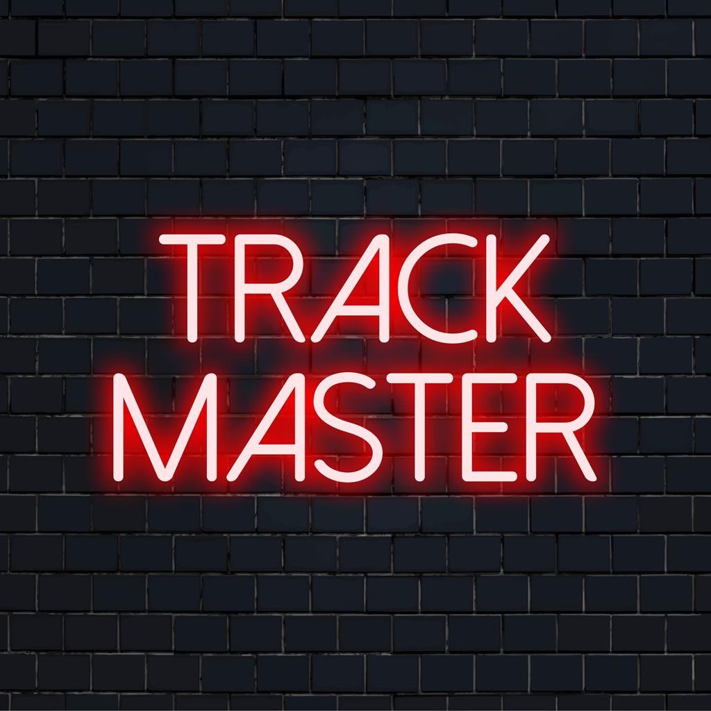 Ειδικά σχεδιασμένη επιγραφή LED από νέον από την Track Master, ιδανική για εξατομικευμένη φωτεινή διακόσμηση σε κάθε χώρο.