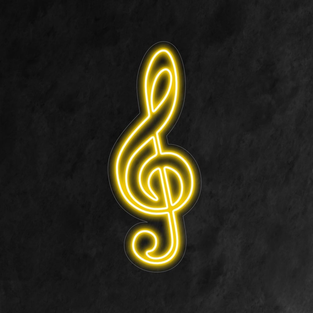 Το "Treble Clef Musical Note Neon Sign" διαθέτει μια ζωντανή λάμψη, γιορτάζοντας την αγάπη για τη μουσική και τη δημιουργικότητα στον χώρο σας.