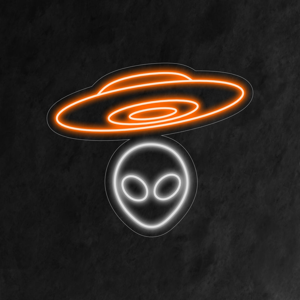 "UFO and Alien Neon Sign" svemirski je i neobičan dodatak vašem interijeru. Neonsko svjetlo koje dodaje izvanzemaljski dodir s dizajnom NLO-a i vanzemaljaca.