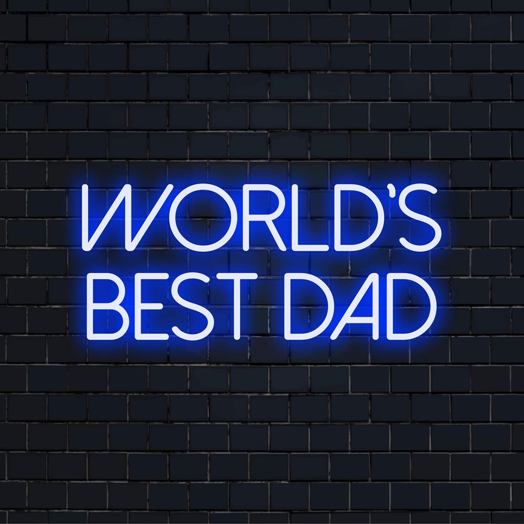 Insegna al neon LED personalizzata con la scritta "Miglior papà del mondo", regalo ideale per un padre, luce al neon vivace per l'arredamento della casa.