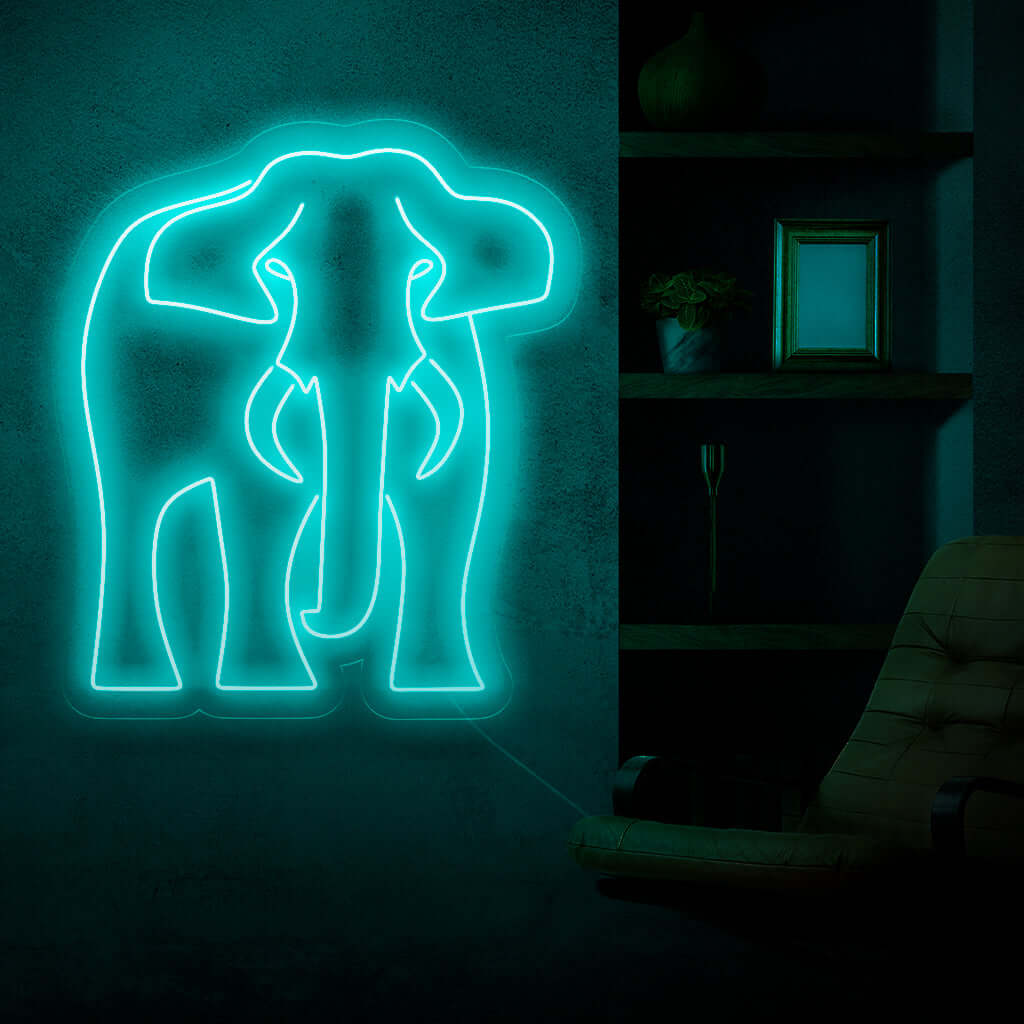 Το "Elephant Neon Sign" είναι μια φιλόζωη και γοητευτική προσθήκη στο εσωτερικό σας. Ένα φως νέον που γιορτάζει τη μεγαλειώδη και ευγενική φύση των ελεφάντων.