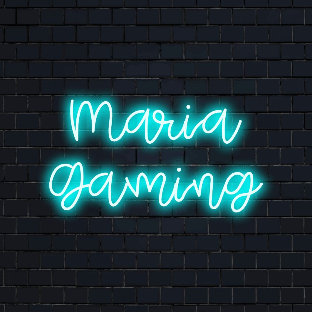 Letrero de neón con nombre personalizado de Maria Gaming | Luz ...