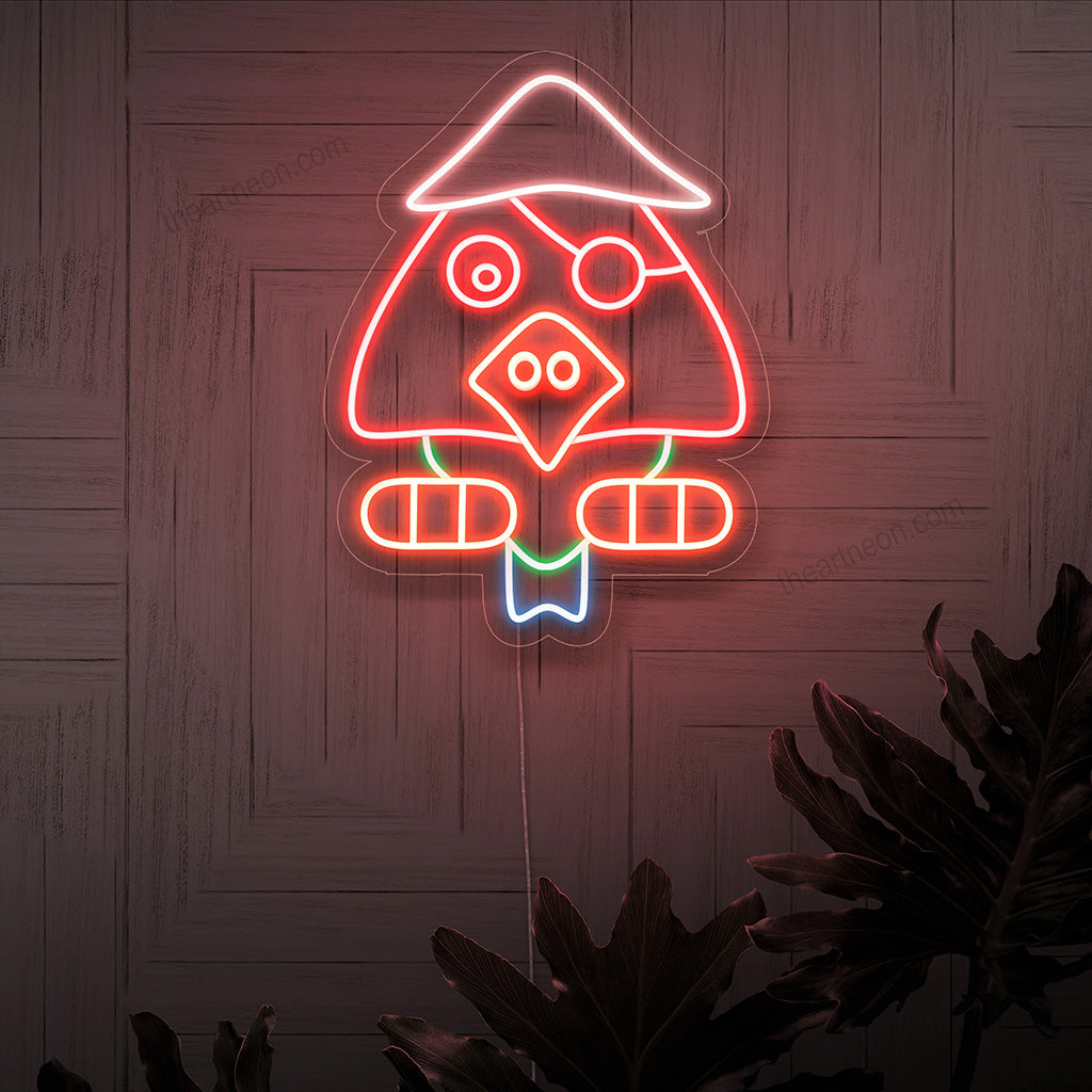 Semnul neon pirat atrăgător, un plus palpitant pentru decorul tău nautic sau de aventură.