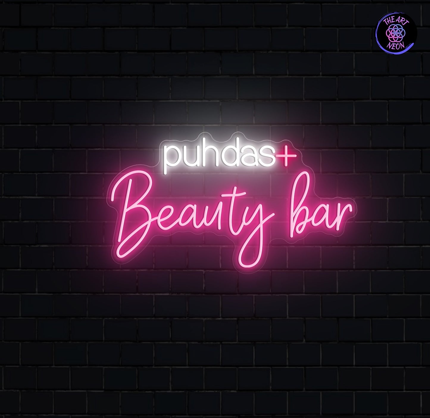 Puhdas+ Beauty Bar – räätälöity LED-neonkyltti