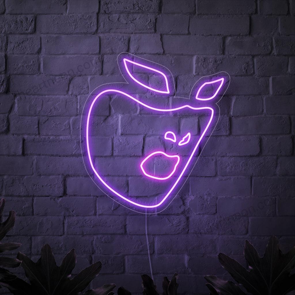 O placă neon dinamică care prezintă o supereroină feroce care poartă o mască.