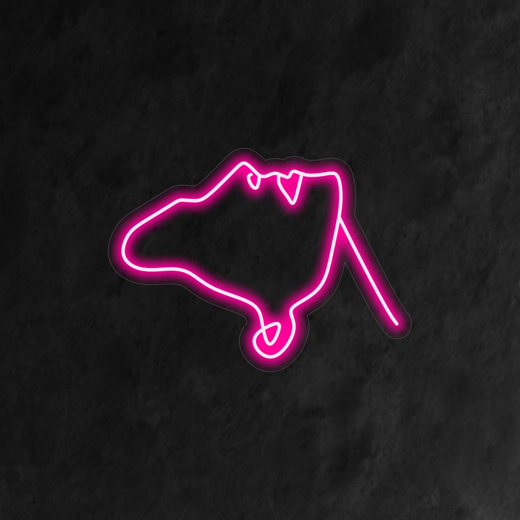 Apstraktni neonski znak sa ženskim licem, koji svakom prostoru daje suvremen i umjetnički štih.