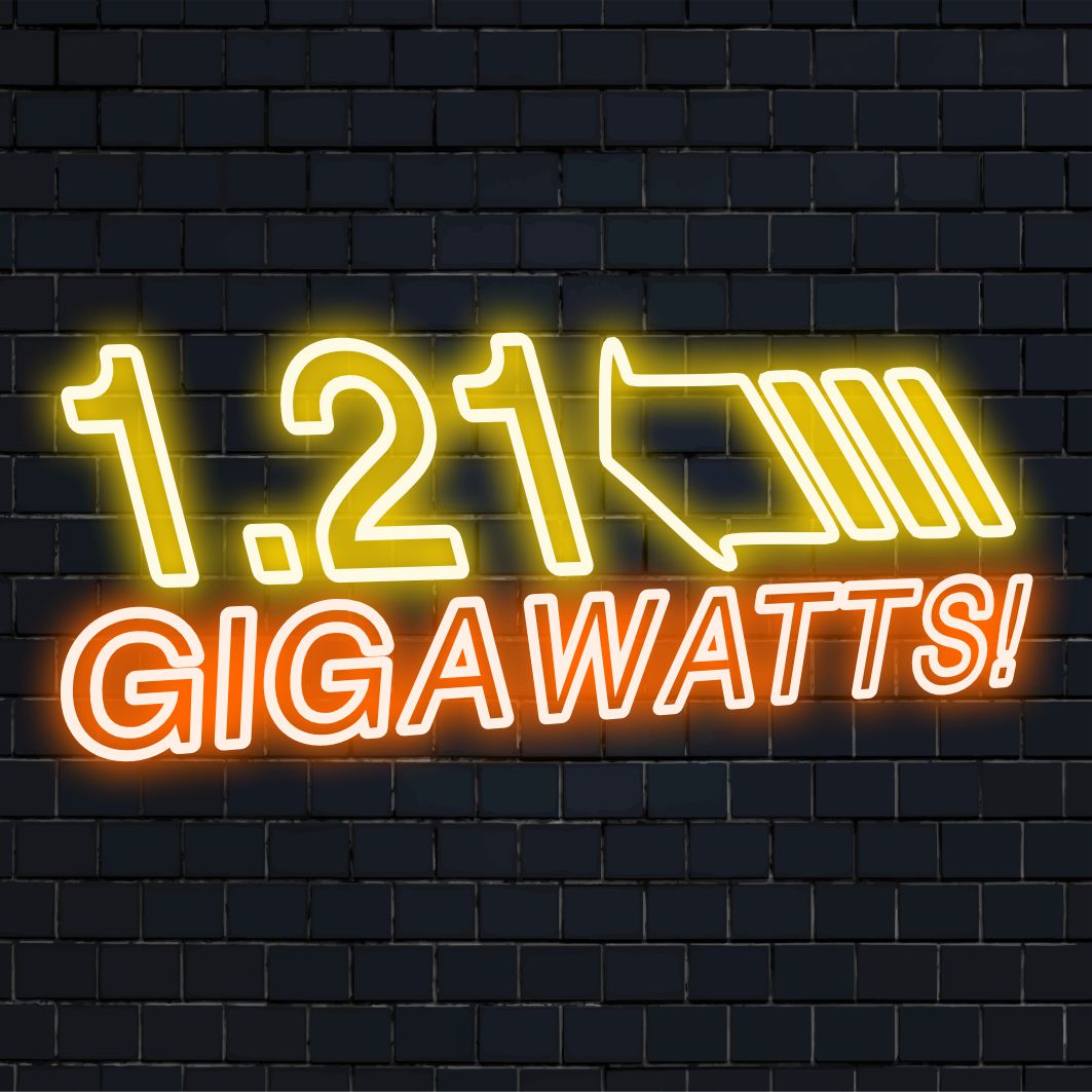 Enseigne au néon LED personnalisée vibrante de 1,21 gigawatts ! Un mélange unique d'art mural au néon et de décoration au néon personnalisée.