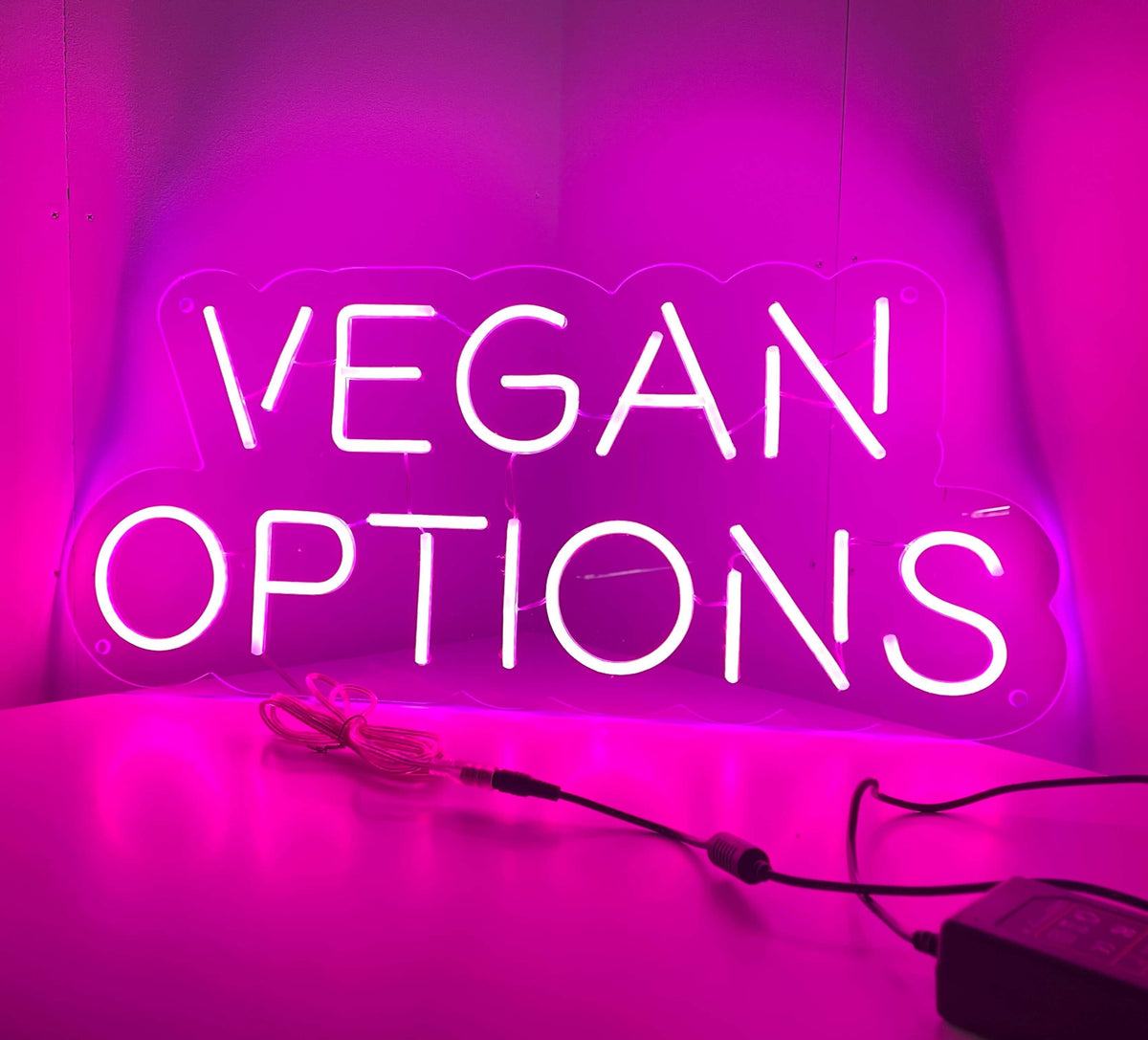 Letrero de neón con opciones veganas - The Art Neon