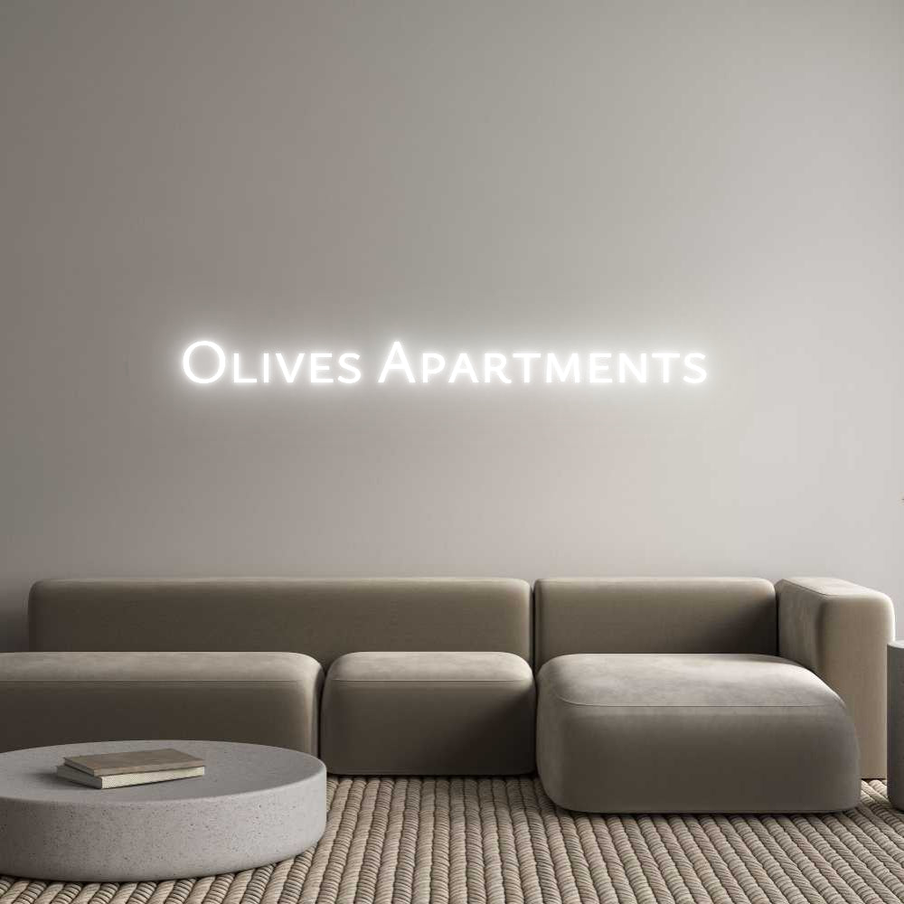Zakázkový neonový nápis: Olives Apartm...