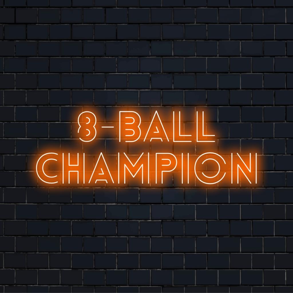 Custom 8-ball neon wall art, LED light, perfect for pool lovers and game rooms. Vibrant custom LED decor.