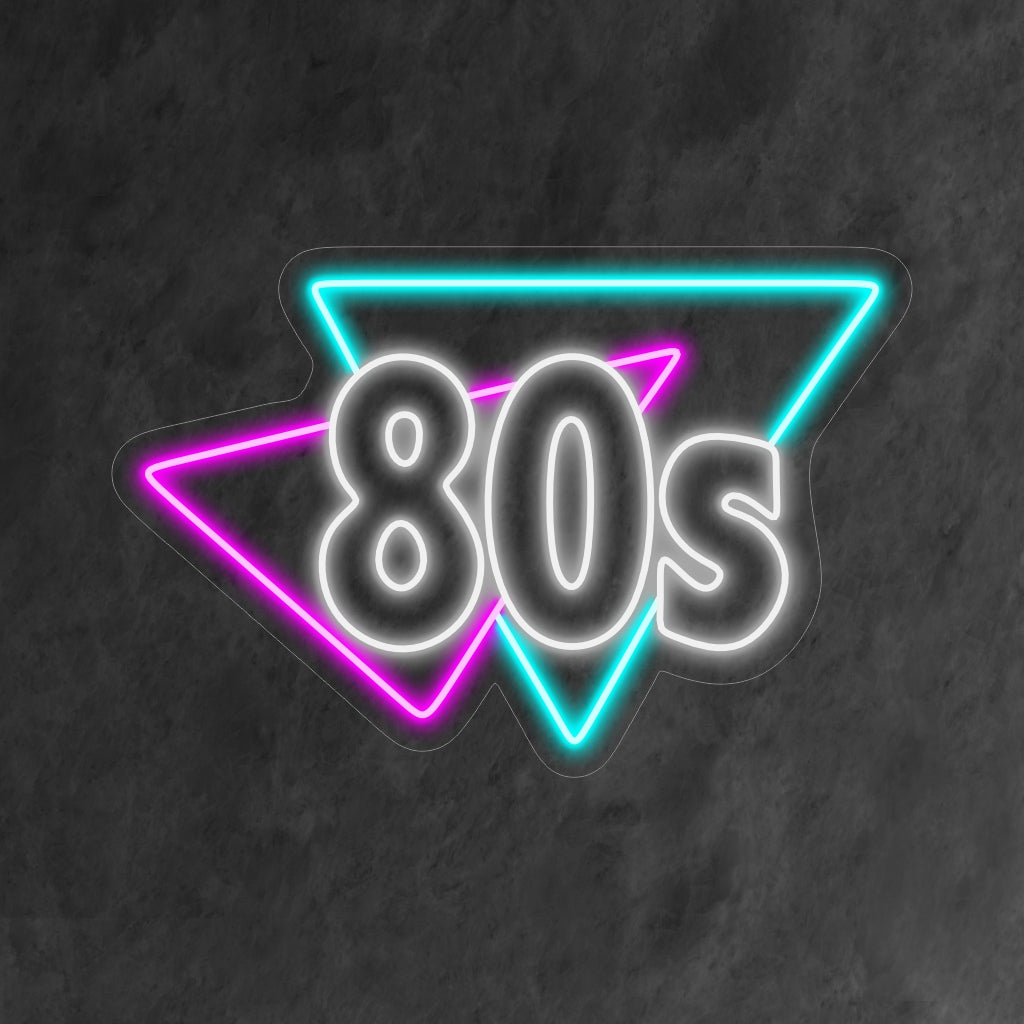 "80s Retro Style Neon Sign" brings back the vibrant vibes of the 1980s in a sleek neon design. Elevate your space with nostalgic flair and bold colors, capturing the essence of the retro era.