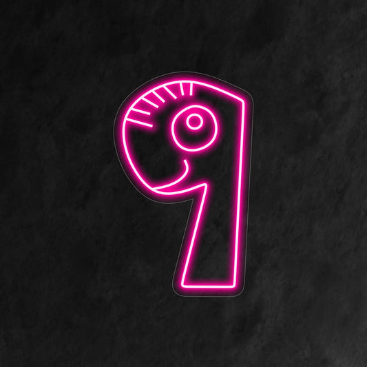 "9th Birthday Neon Sign" showcases a lively '9' design, perfect for a vibrant celebration of a child's 9th birthday. Illuminate the joyous occasion with this playful and colorful neon light.