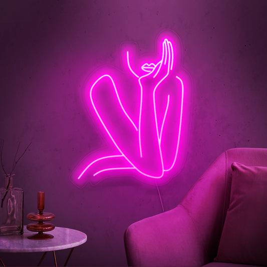 "Abstract Art Woman Neon Sign" exudes modern sophistication with its chic silhouette. Elevate your space instantly with this stylish neon light, adding a touch of contemporary elegance to any setting.
