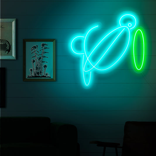 "Abstract Line Art Neon Sign" - A sleek neon light featuring abstract line art, bringing minimalist sophistication and modern charm to your living space.