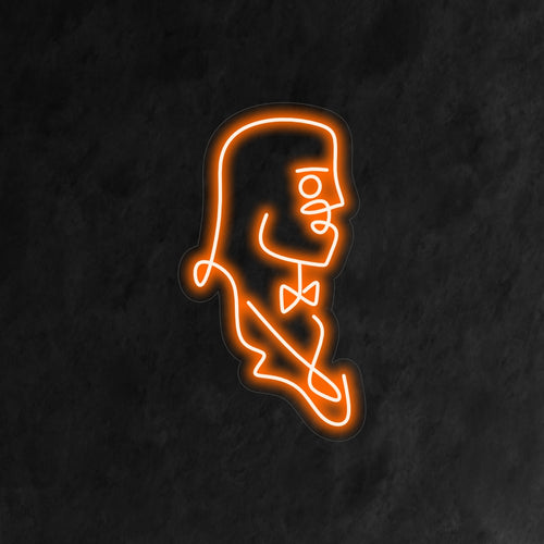 "Abstract Man Neon Sign": un'accattivante luce al neon raffigurante una rappresentazione astratta di un uomo, che infonde un tocco artistico moderno nel tuo spazio abitativo.
