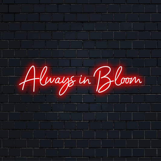 A stunning custom-made LED neon sign featuring floral accents. Perfect for brightening spaces with elegant neon light art.