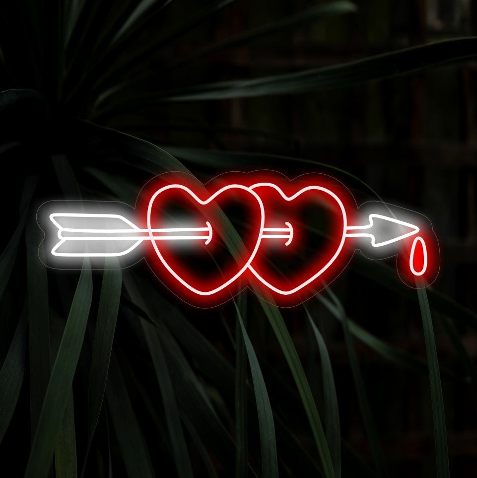 Arrowed Heart Neon Sign
