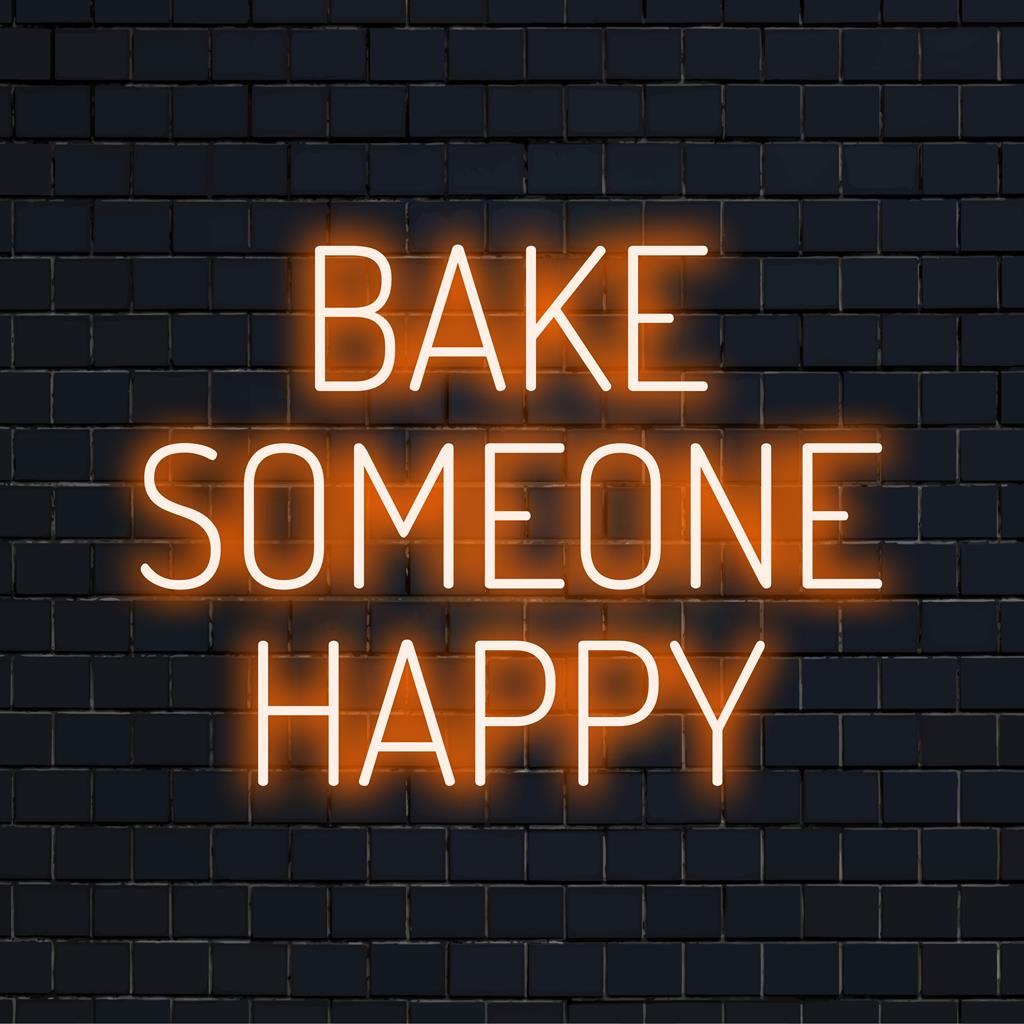 Insegna al neon a LED personalizzata fatta a mano con la scritta "Cuoci qualcuno felice", perfetta per decorare la cucina e creare un'atmosfera edificante.