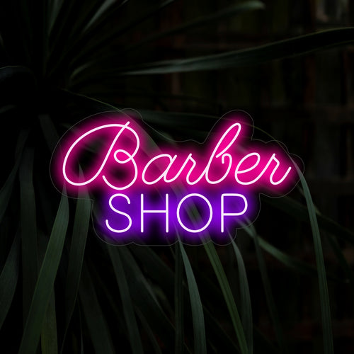 „Neonowy szyld fryzjerski” – klasyczny neon z napisem „Barber Shop”, który stworzy ponadczasową i stylową atmosferę w Twoim zakładzie pielęgnacyjnym.