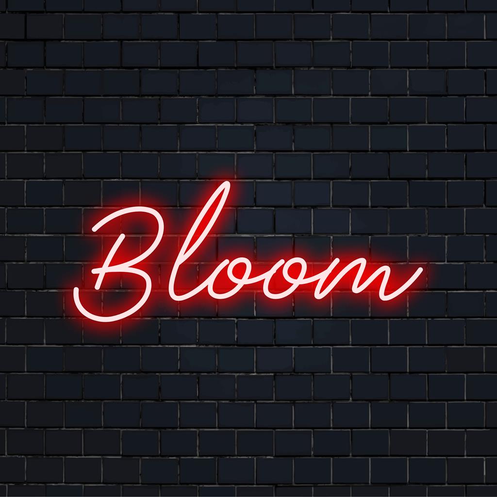 Insegna al neon a LED personalizzabile con motivo floreale in fiore, perfetta come decorazione murale al neon o come elemento decorativo luminoso al neon.