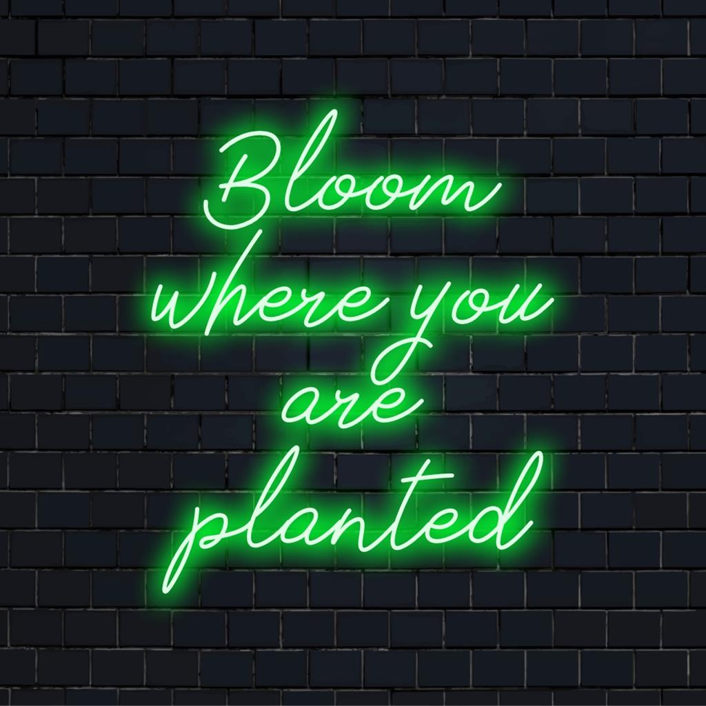 Acu Bloom Sign Bloom Where You Are Planted: Custom LED Neon Sign Decor – The Art Neon