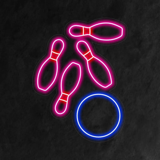 "Bowling Neon Sign" is a fun and energetic addition to your entertainment interior. A neon light that captures the excitement of bowling.