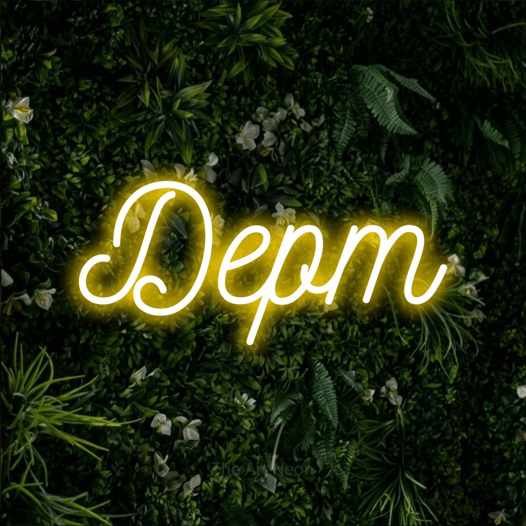 LED neon sign reading “Дерт”, arranged in a single line.