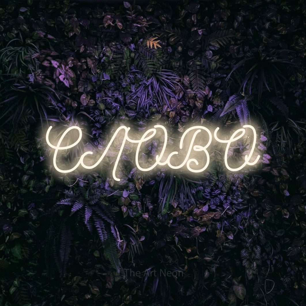 LED neon sign reading “СЛОВО”, arranged in a single line.