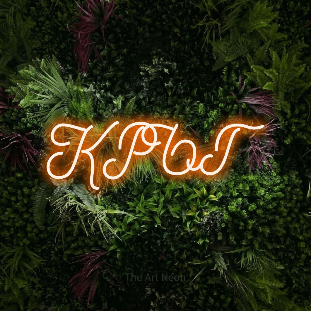 LED neon sign reading “КРЪГ”, arranged in a single line.