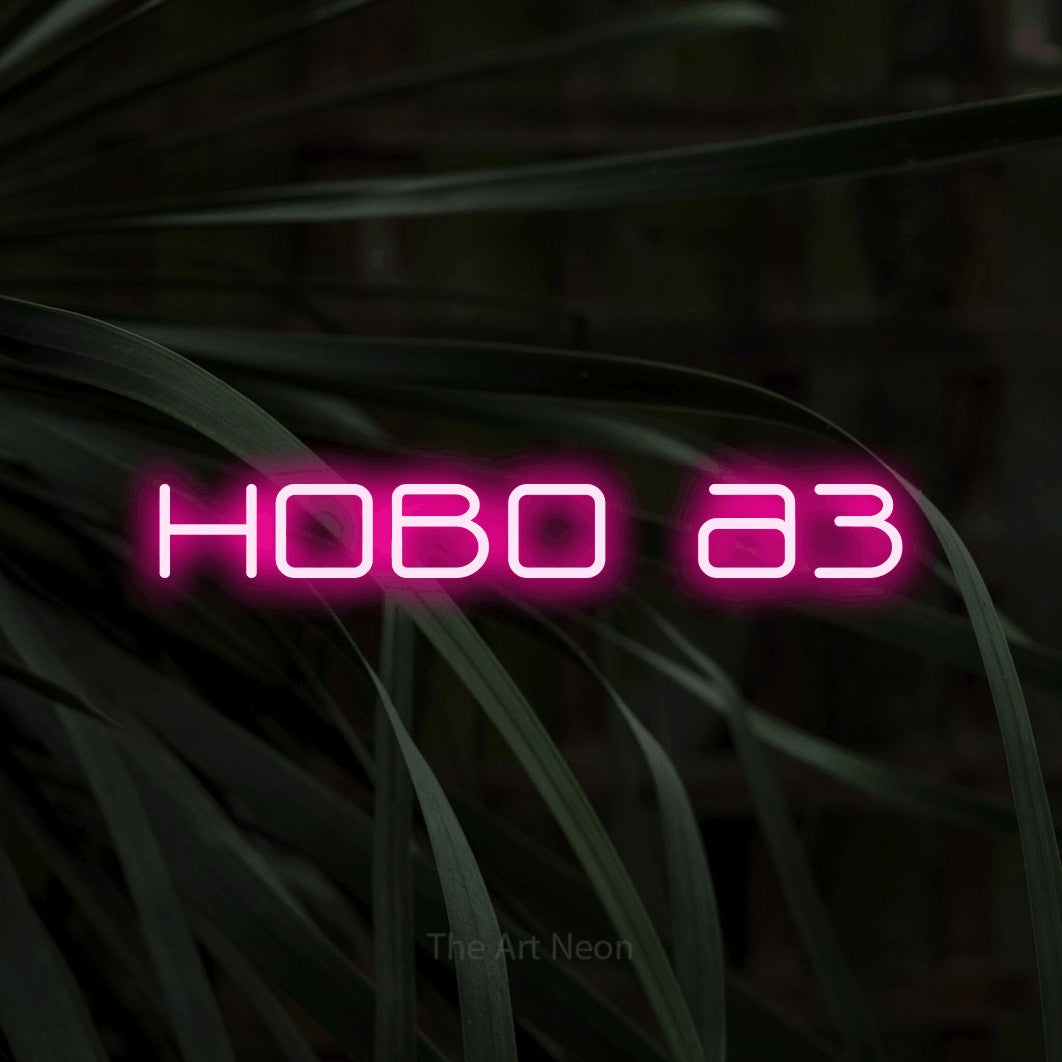 LED neon sign reading “ново аз”, arranged in a single line.