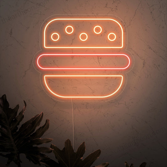 "Burger Neon Sign" is a classic and appetizing addition to your restaurant interior. A neon light that showcases the iconic symbol of a delicious burger.