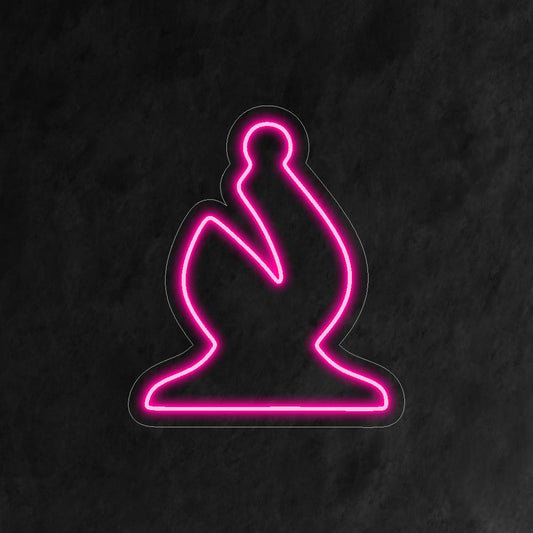 "Chess Bishop Neon Sign" – A sophisticated and strategic neon light showcasing a chess bishop design, adding elegance and style to your game room or chess-themed decor.