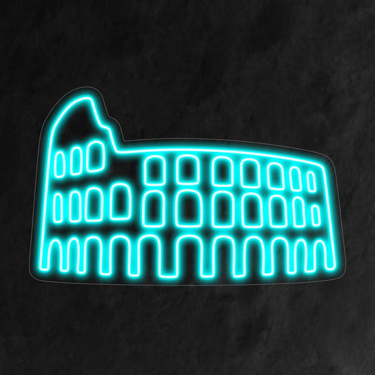 "Colosseum Neon Sign" – A majestic and historical neon light showcasing the iconic silhouette of the Colosseum, infusing your space with elegance and captivating charm reminiscent of ancient Rome.