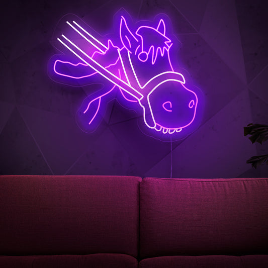 "Cute Donkey Neon Sign" is a delightful and whimsical choice for animal lovers. This neon light showcases an endearing donkey, adding charm and character to your space.