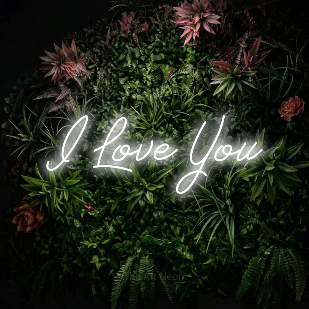 LED neon sign reading “I Love You”, arranged in a single line.
