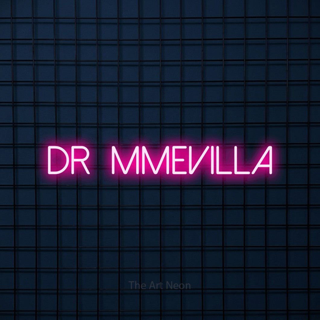 LED neon sign reading “Drømmevilla”, arranged in a single line.