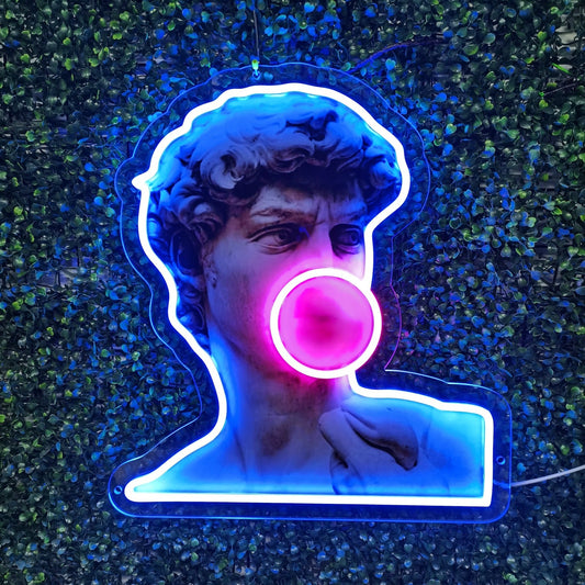 David Like Popo LED neonový nápis UV Print